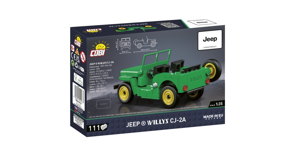 COBIJeep Willys CJ-2A Constructiespeelgoed  (Schaal 1:35)