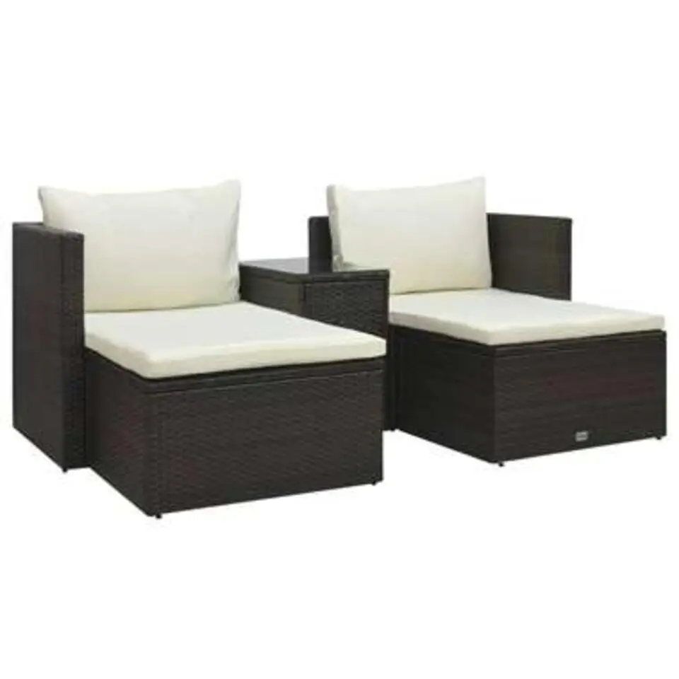 vidaXL - Loungeset - Bruin - Poly rattan