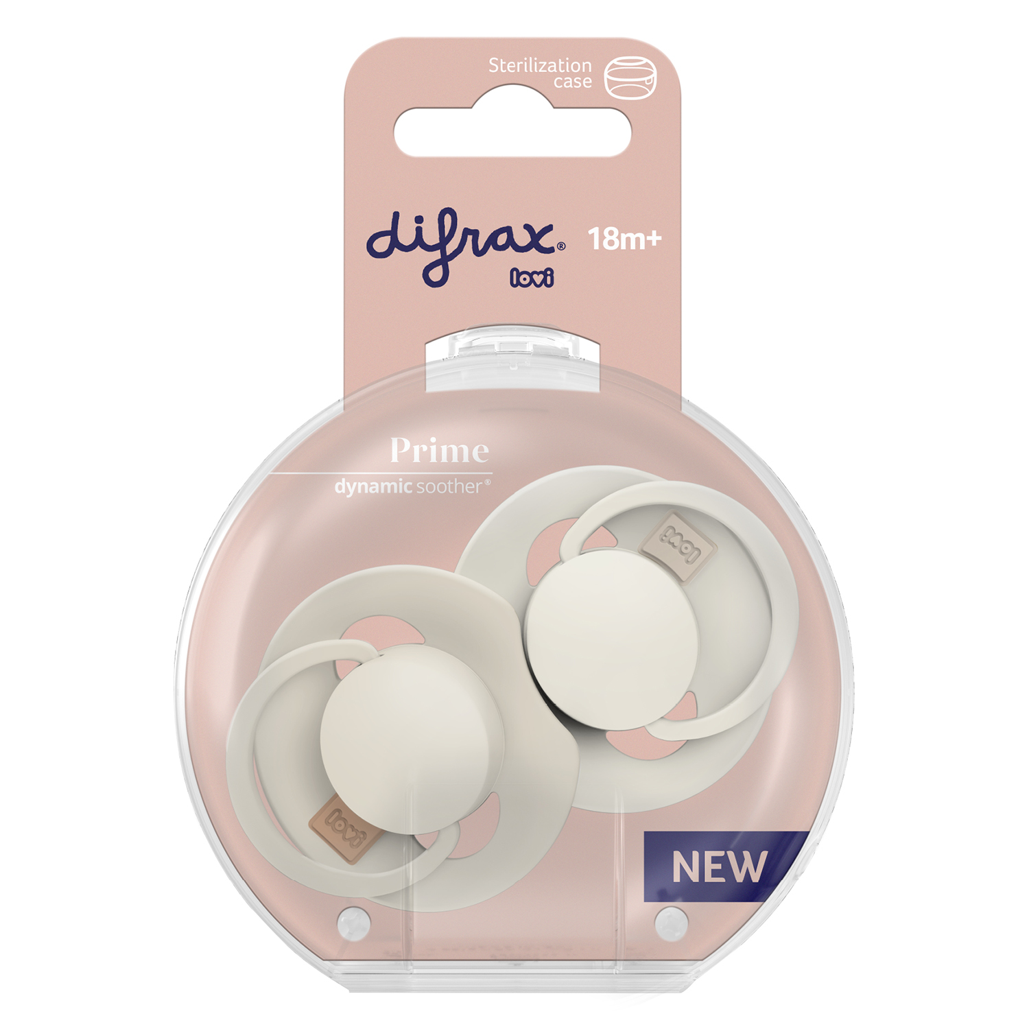 Difrax Lovi Fopspeen 18 maand Ivory/Coconut (2 stuk)