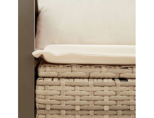 VIDAXL - Canapé de jardin avec coussins 2 places beige résine tressée