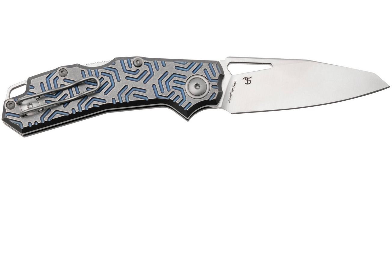 Viper Alfa V6020TI3DBL, Satin CPM MagnaCut, Grey/Blue 3D Titanium zakmes, Simone Tonolli design