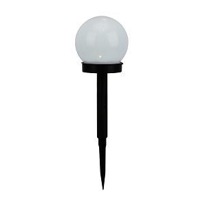 LAMPE 1 LED BLANC SOLAIRE BOULE PLASTIQUE