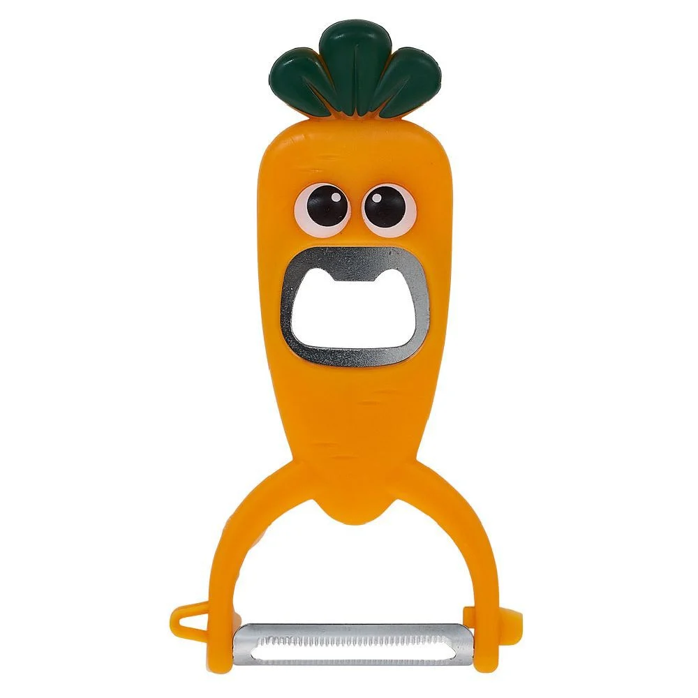 Éplucheur décapsuleur forme carotte orange L13,5cm