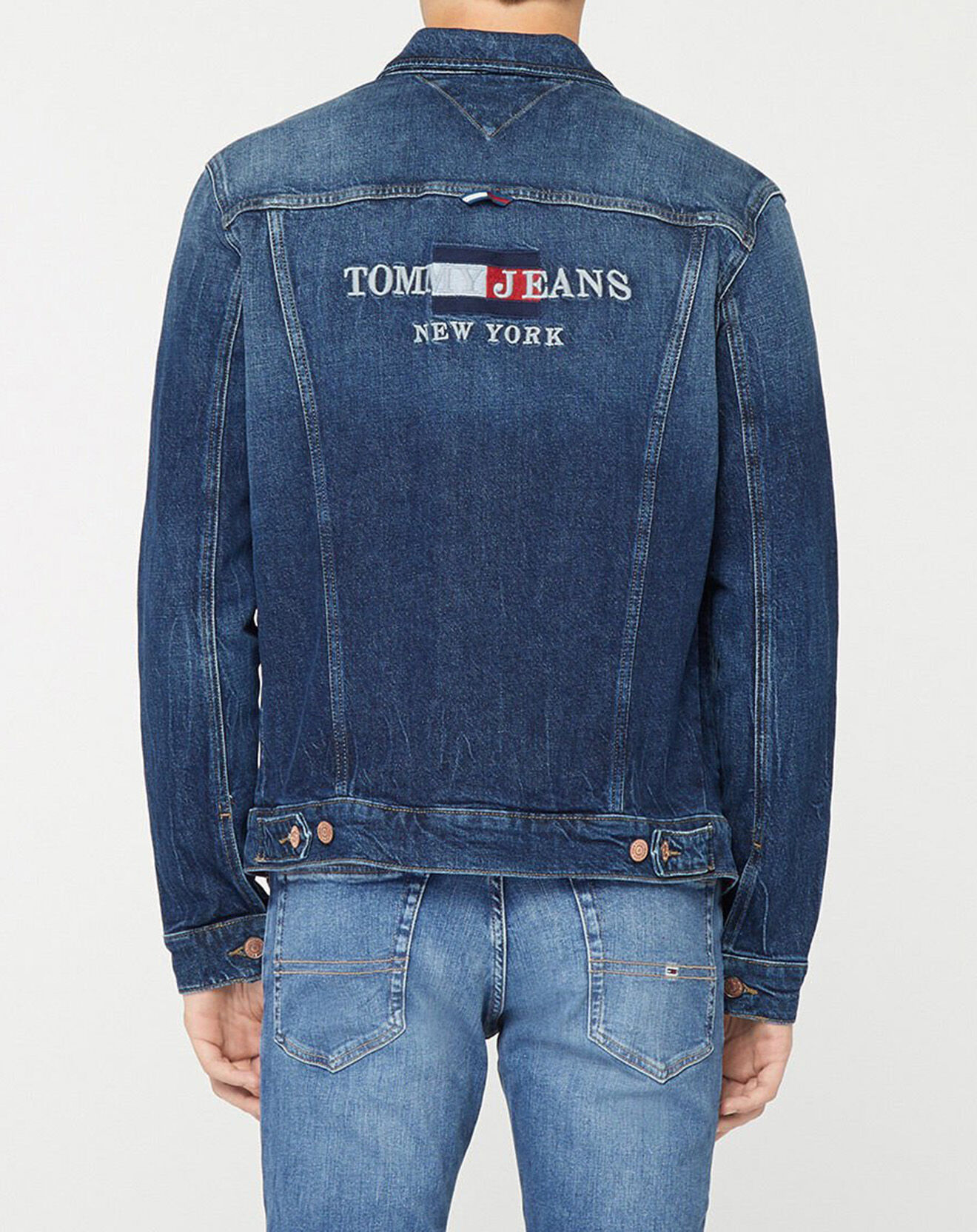 Tommy Jeans Veste en Jean Trucker Regular bleu foncé