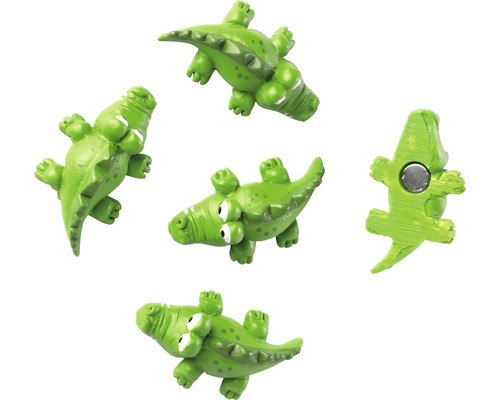 Krokodillenmagneten, set van 5, groen