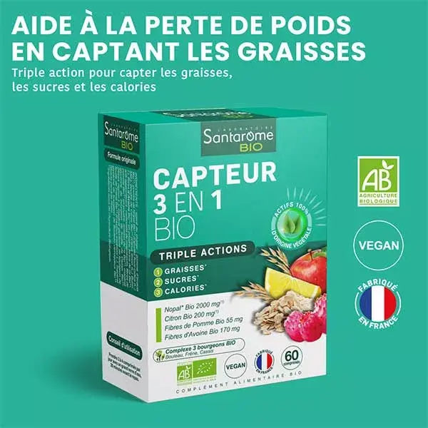 Santarome Bio 3 em 1 - Redutor de Gordura Corporal - 60 comprimidos