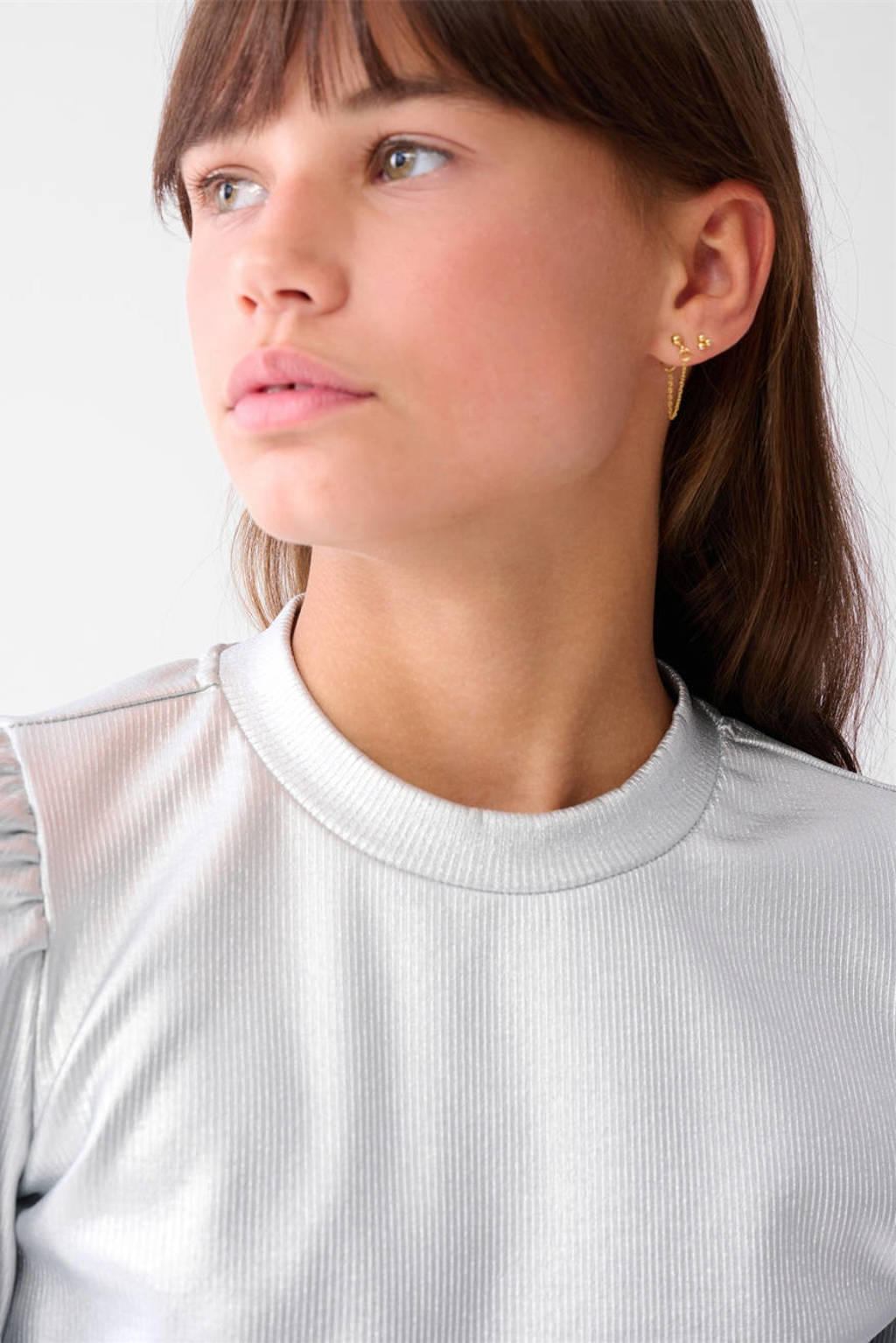 Shoeby glitter top zilver glitter