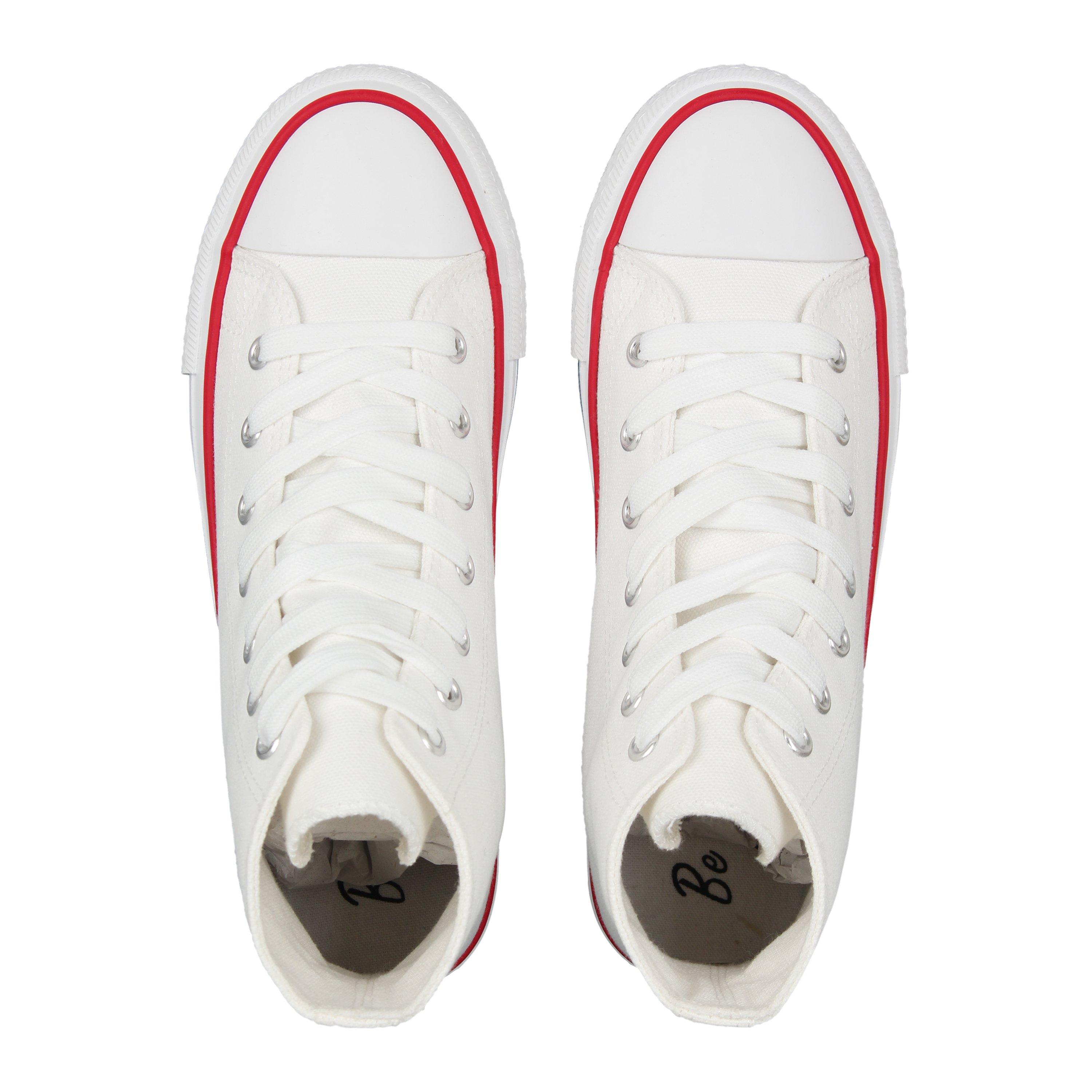 Be You Wide Fit High Top Canvas Trainers