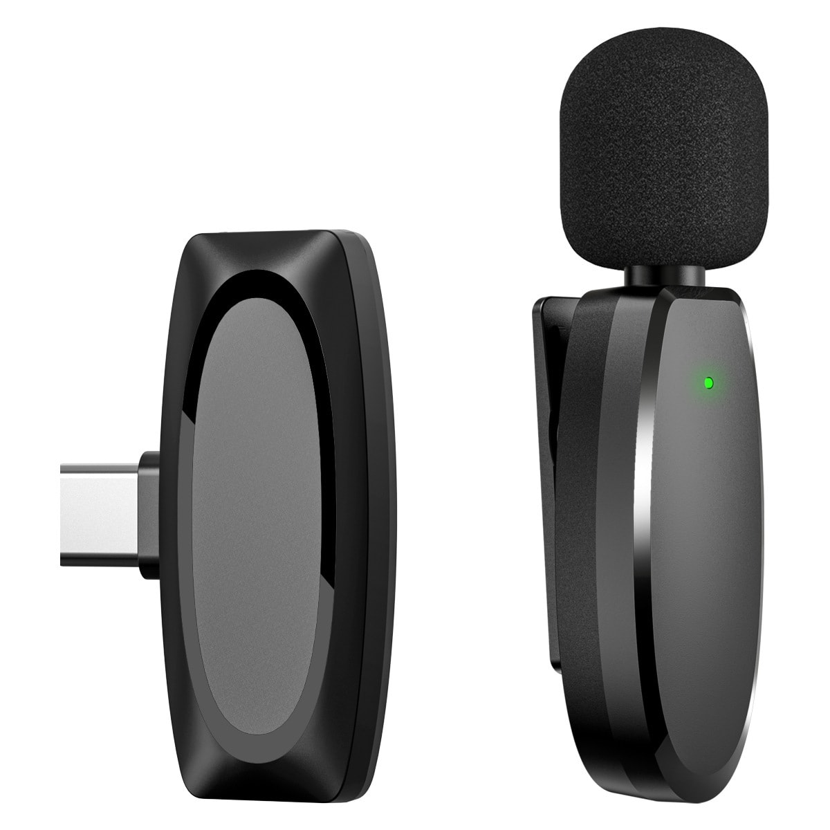 Trådløs lavaliermikrofon, clip-on mikrofon for opptak, TikTok, Live Stream
