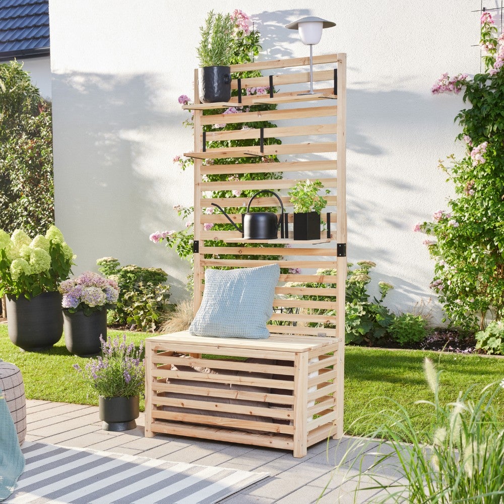 Home Deluxe - Balkonscherm - ORELIA - Afmetingen 80 x 40 x 171 cm | Tuinbankscherm | Tuinkist