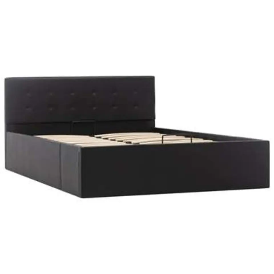 vidaXL - Bed met opbergruimte - Hydraulisch - Zwart - Kunstleer - 120x200 cm