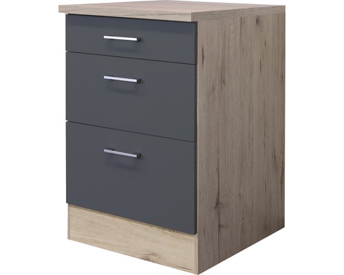 Flex Well Tiago uittrekbare onderkast BxDxH 60 x 60 x 85 cm basaltgrijs mat, gedemonteerd