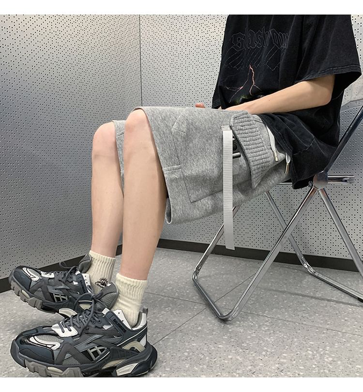 emeisa - Effen cargoshorts met trekkoordtaille