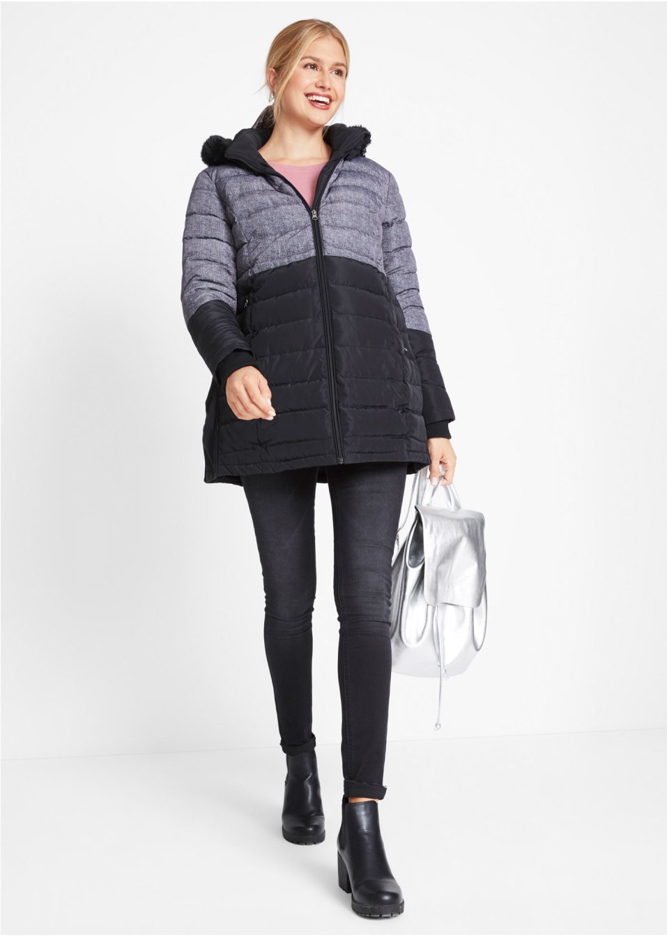 Manteau d'hiver de grossesse/veste de portage à imprimé