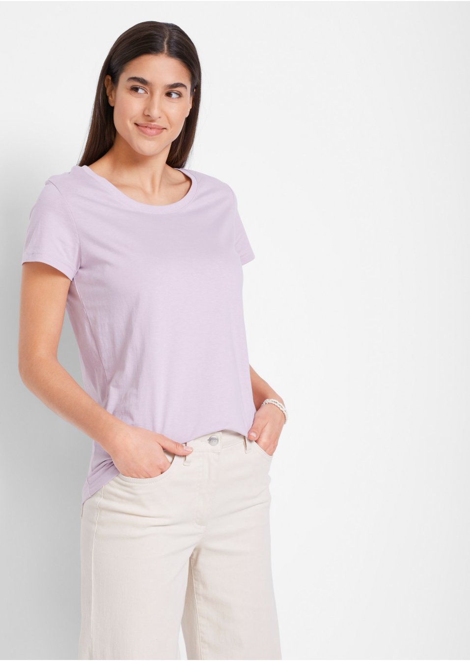 Lot de 5 T-shirts col rond, manches courtes