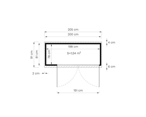 Tuinhuis/fietsenstalling/vuilnisbak Bertilo Multi-Box 3 200x82x163 cm naturel
