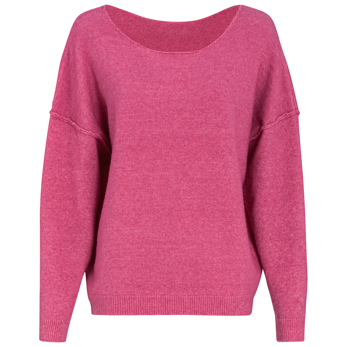 Jonas Nielsen Damen Strickpullover mit U-Boot-Ausschnitt pink