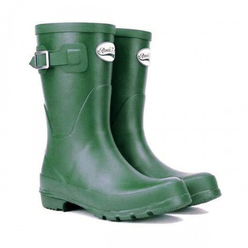 Botas de chuva curtas femininas na cor verde-escuro