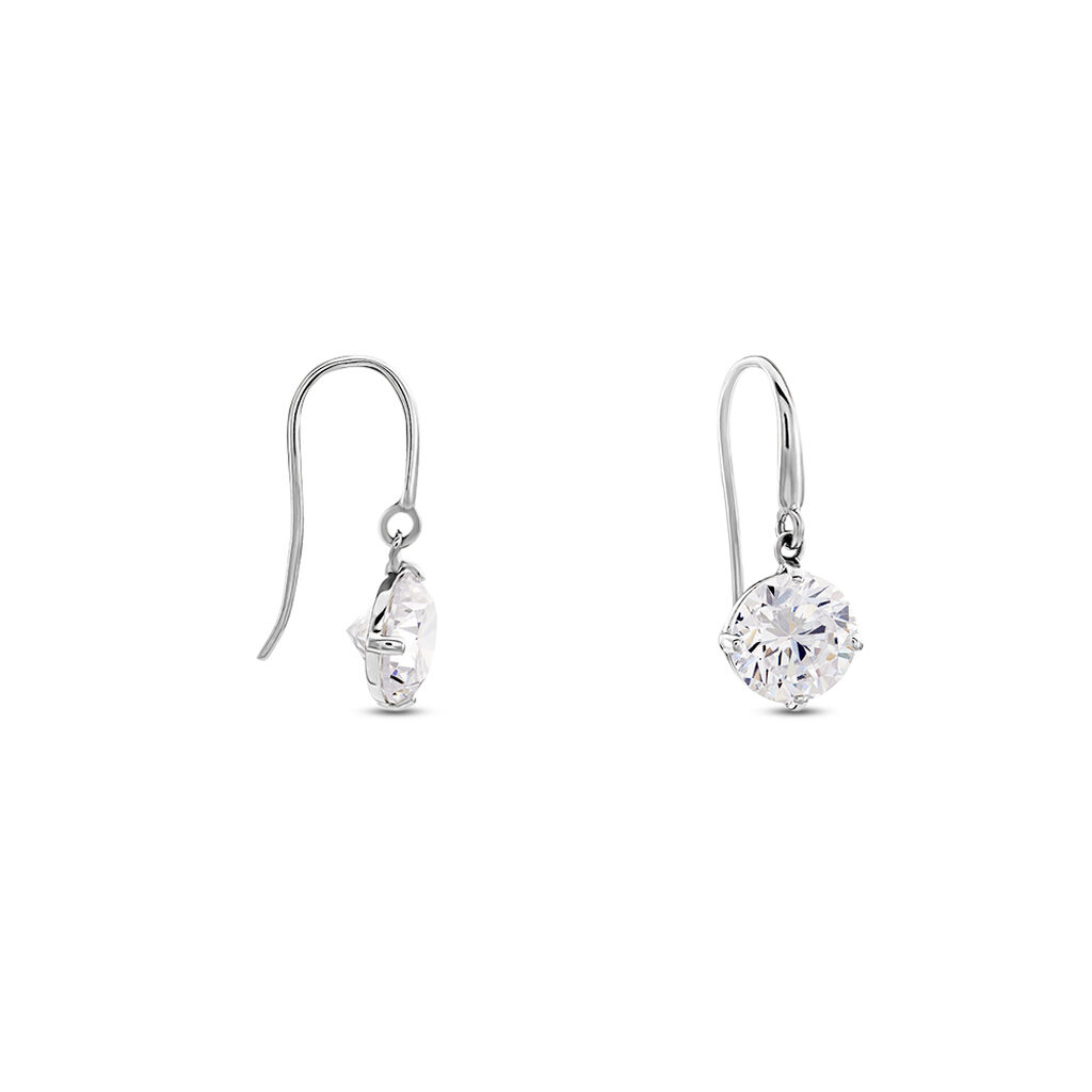 Boucles D'oreilles Pendantes Or Blanc Aedhan Oxydes