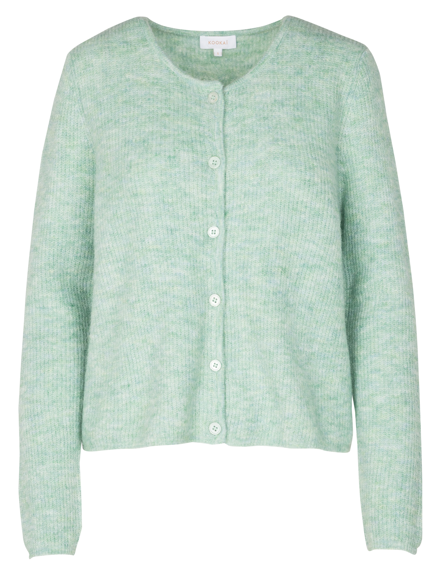 DANNA - Gilet droit col rond| Vert