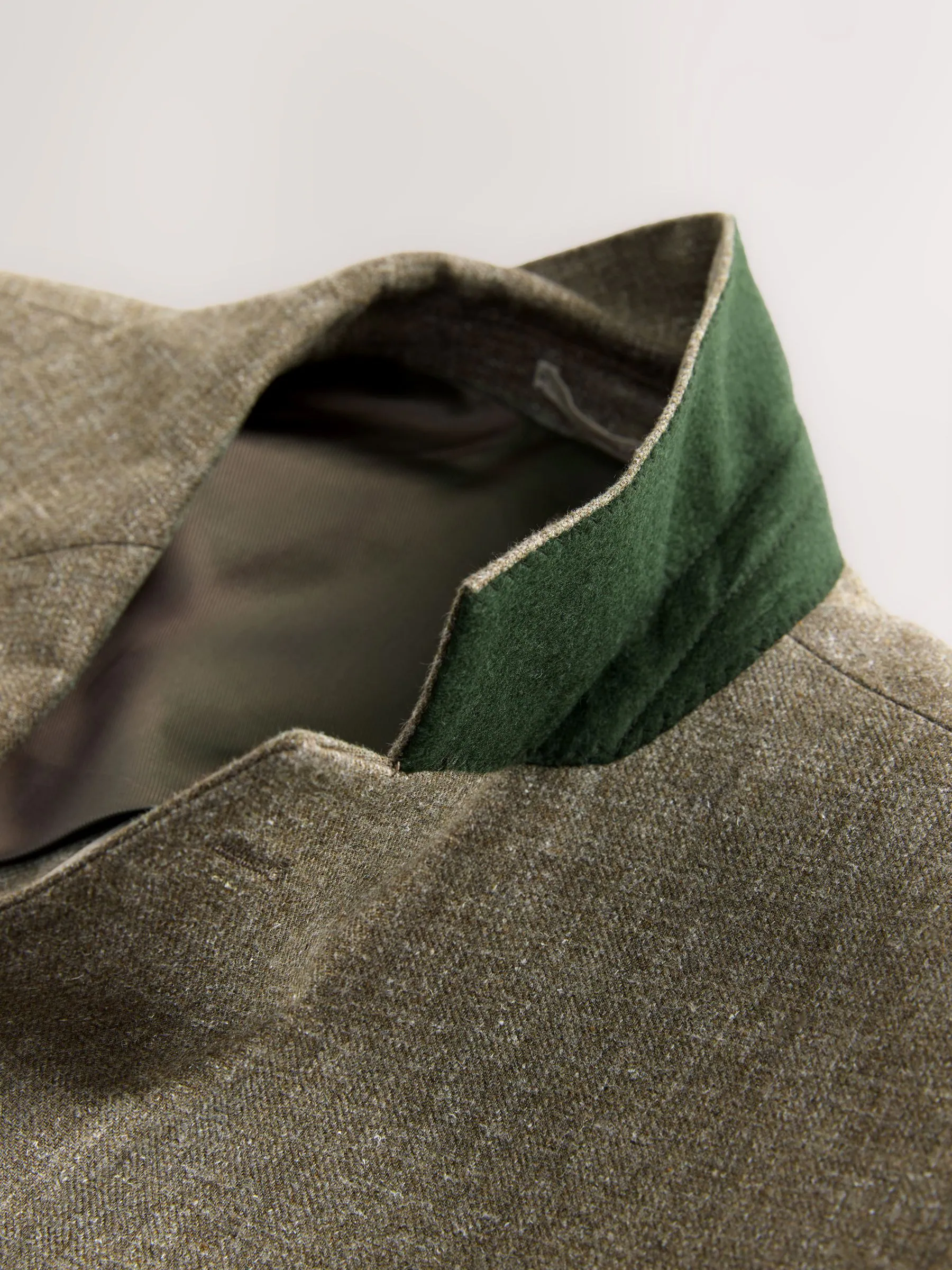 Groen - Slim-fit kostuum van linnenmix: jasje