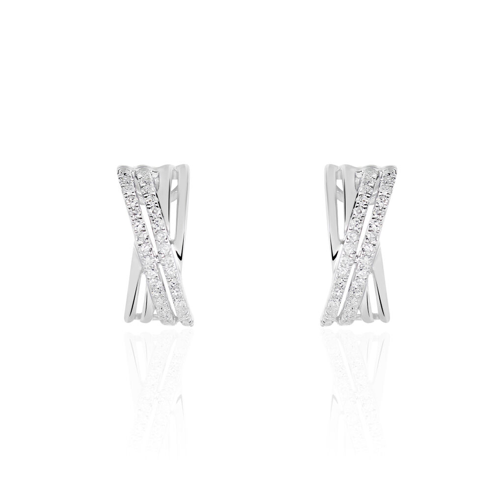 Boucles D'oreilles Puces Julianne Or Blanc Diamant