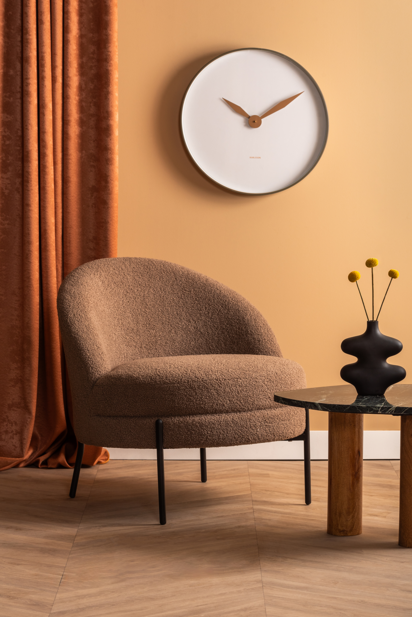 Chair Noble teddy curl moss green