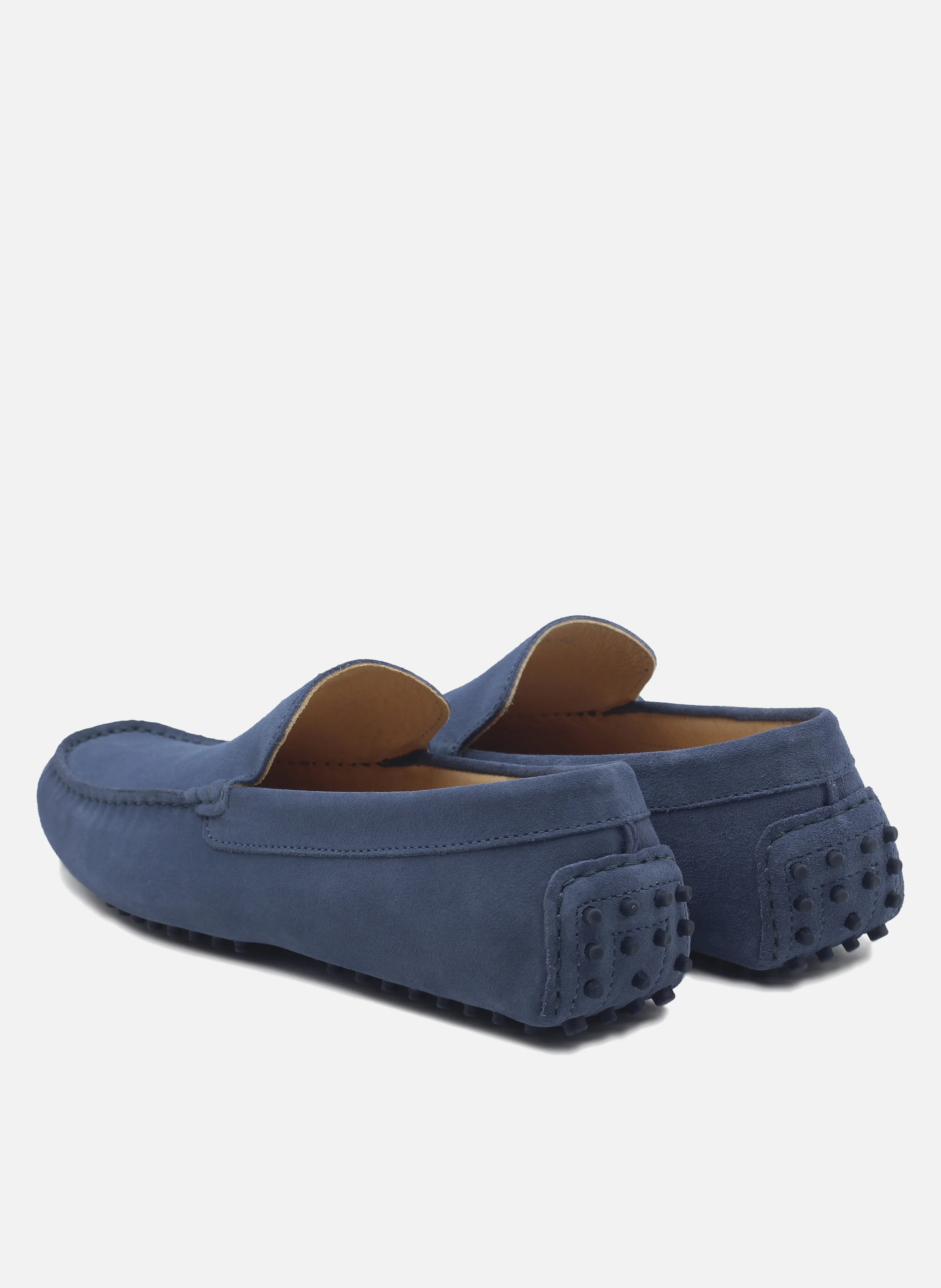 Mocassins picots doublés cuir daim | Bleu