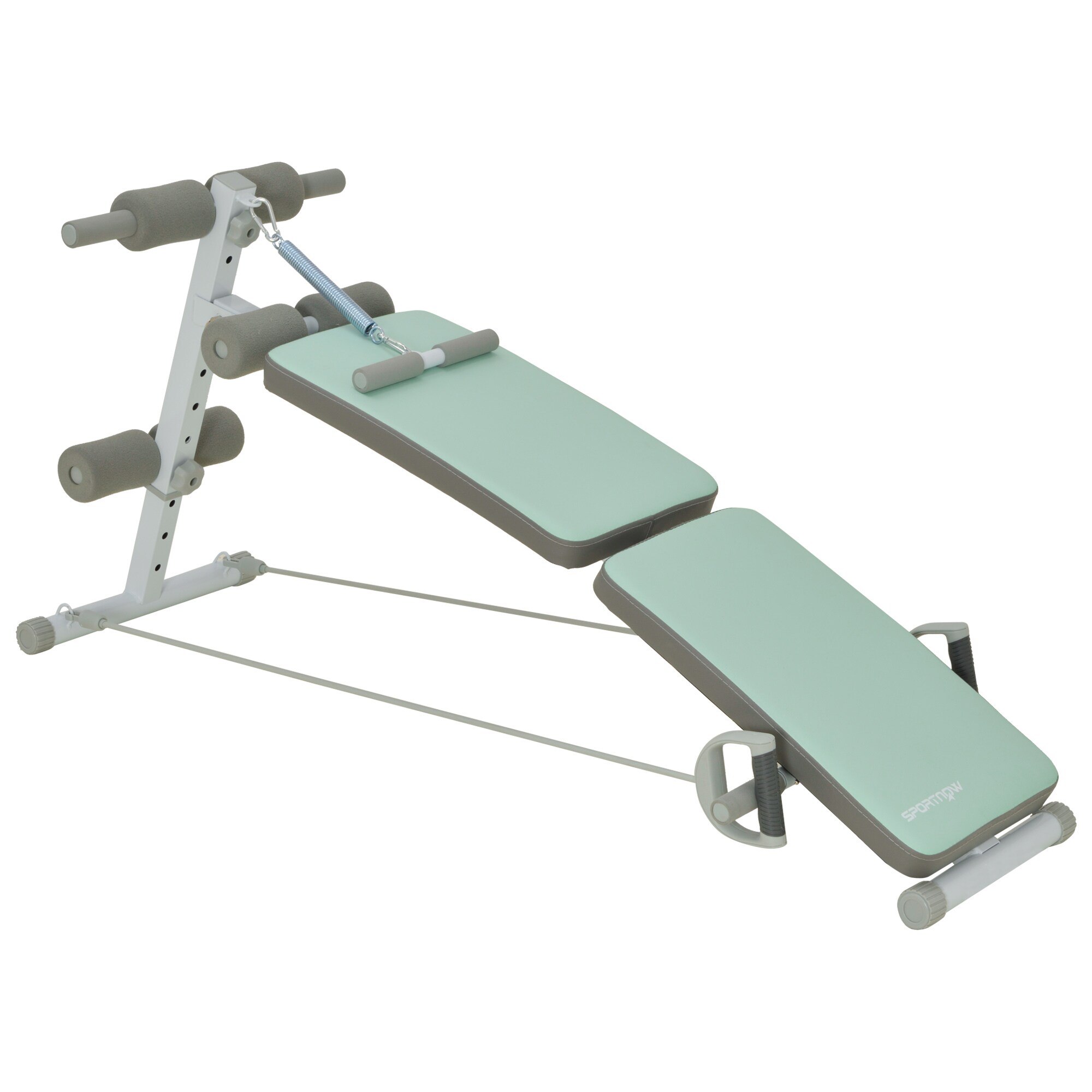 SPORTNOW Sit-up-Bank im Klappdesign grün 51L x 137B x 50-66H cm
