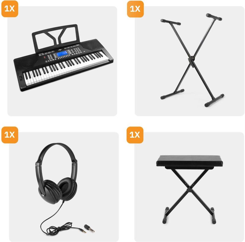 MAX - Rhapsody61P - Keyboard Set - Inclusief Standaard en Koptelefoon