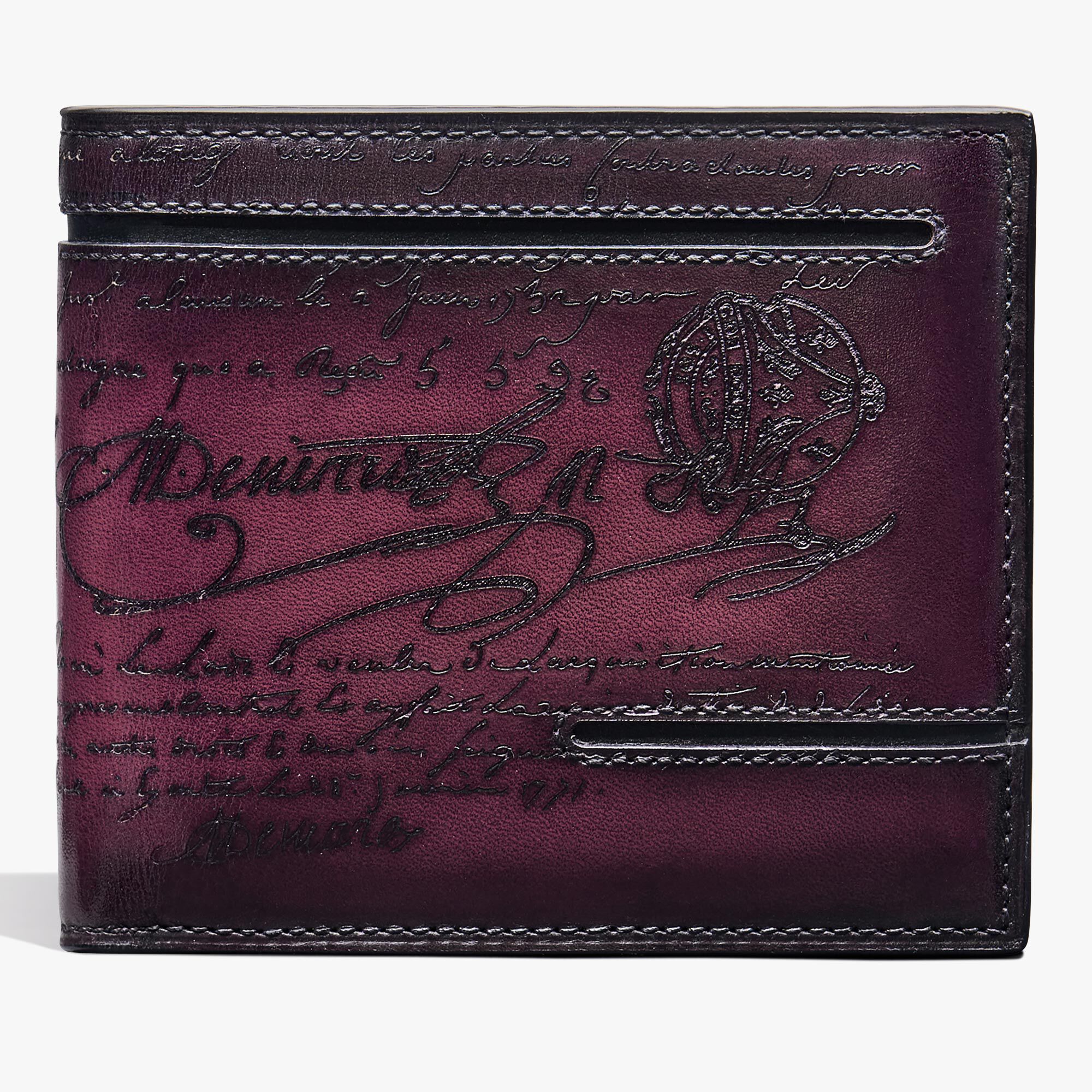 Portefeuille Makore En Cuir Scritto