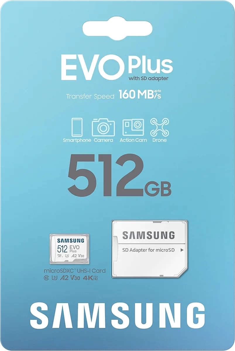 Samsung MicroSDXC EVO Plus 512 Go (2024) Cartes mémoires
