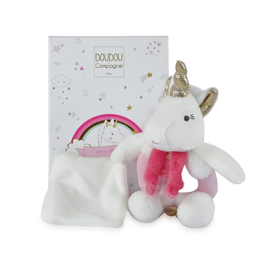 Licorne hochet avec doudou   Rose        de               Doudou et Compagnie