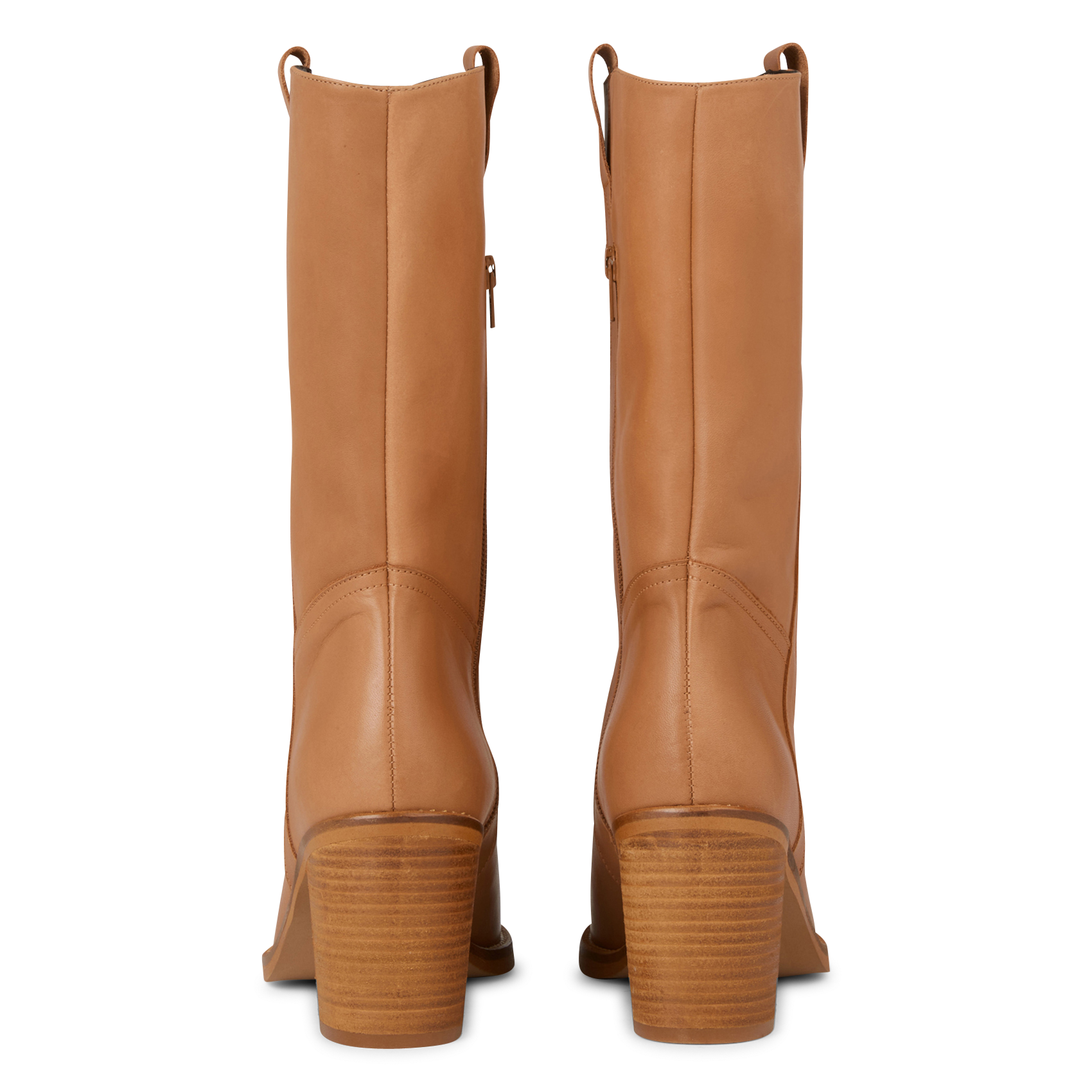 RAYAN - Santiags à talons en cuir | Beige