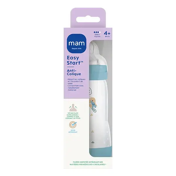 Mamadeira Mam Easy Start com bico anticólica Ocean Flow 3, 320ml