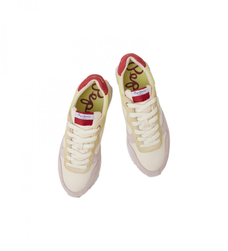 Tênis Pepe Jeans de couro combinado Rusper Sweet multicolorido