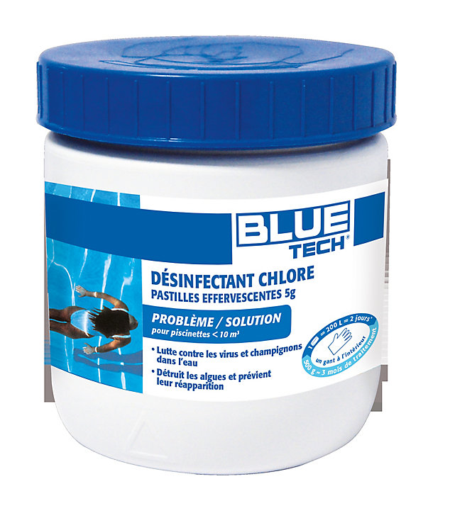 Traitement piscinette avec chlore 500g