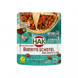 Hak Mexicaans mild gekruide burrito schotel met bonen, groenten en saus