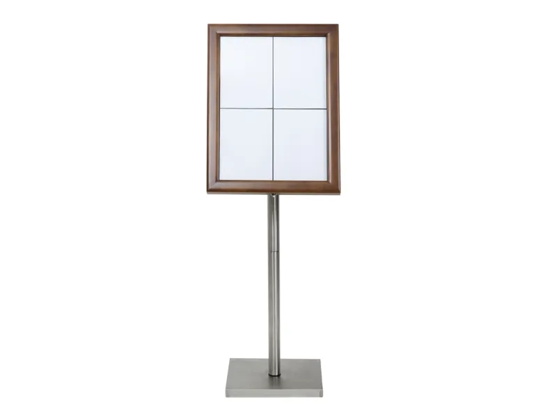Securit® CLASSIC LED Informationsdisplay 125 til 4xA4, brun - komplet kit