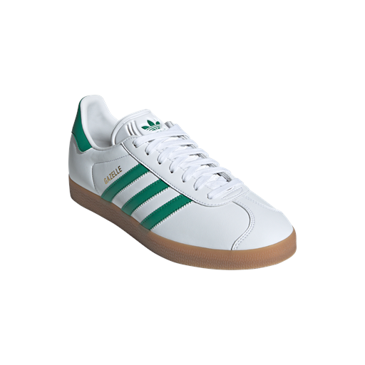 Adidas Gazelle Sneakers, White/Bold Green/Gold Metallic, 37 1/3