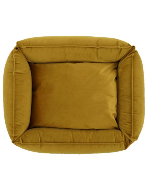 Wooff Mand Cocoon Velours Oker - Hondenmand