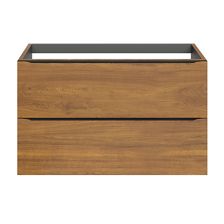 Meuble sous vasque à suspendre GoodHome Imandra décor noyer L. 100 x H. 60 x P. 45 cm