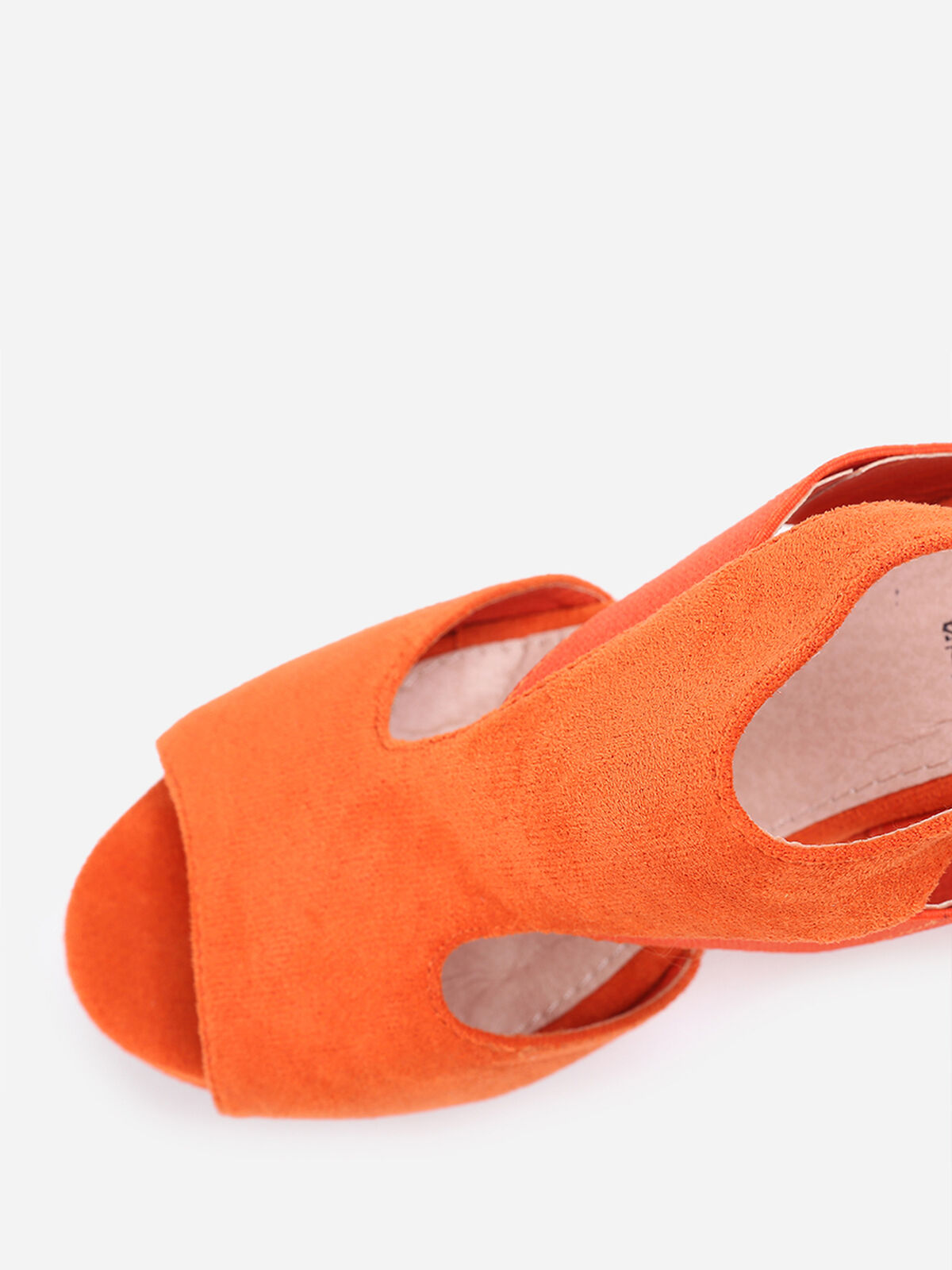 Sandales compensées à bride asymétrique- orange