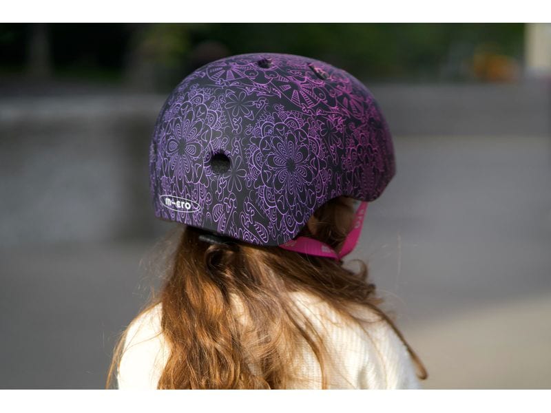 Micro Mobility Helm Mandala Pink, M Scooter und Fahrradhelm für Kinder