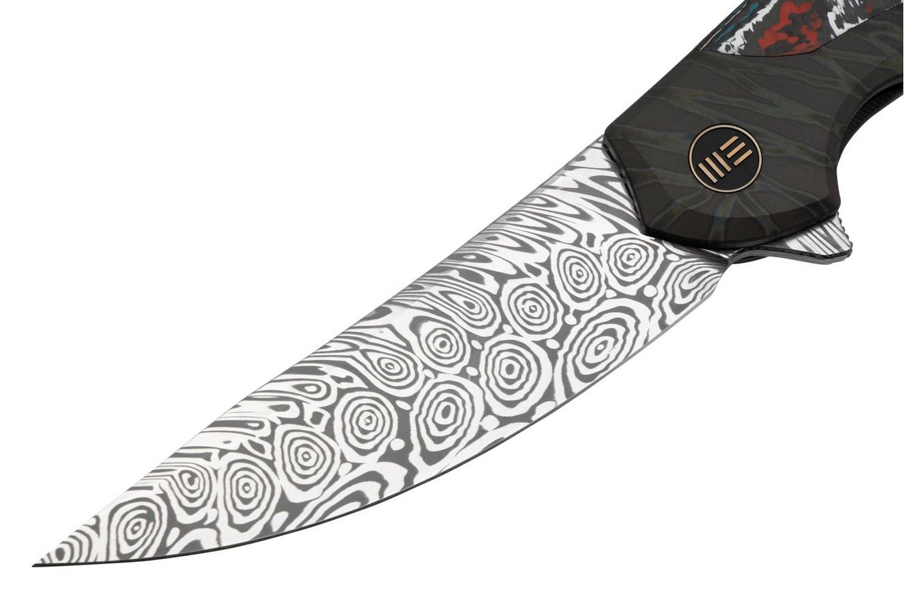 WE Knife Merata, WE22008B-DS1 Limited Edition, Gray Titanium, Heimskringla Damasteel zakmes