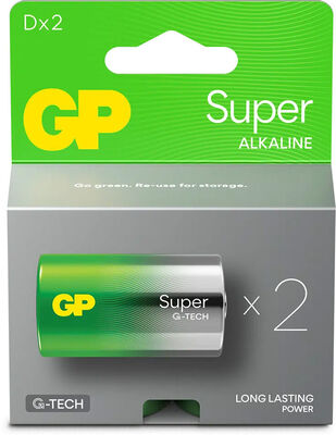 GP Super Alkaline G-TECH D/LR20 Batterier 2-Pack
