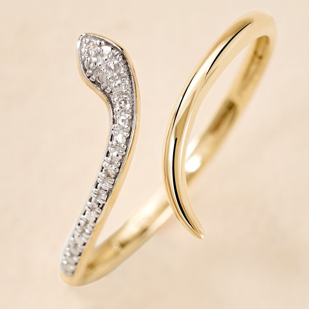 Bague Snake Or Jaune Diamant