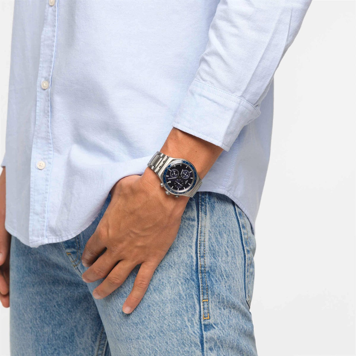 Montre Swatch New Irony Chrono Cobalt Lagoon acier