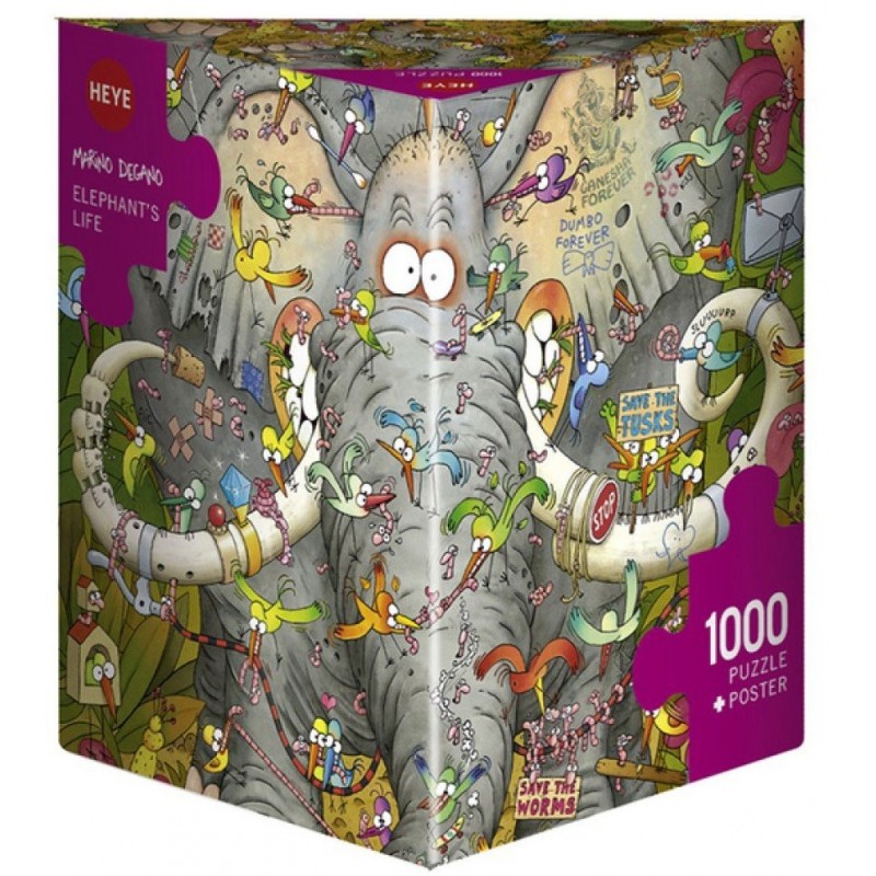 Puzzle 1000 pièces -Degano - Elephants life