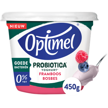 Optimel Probiotica Yoghurt Framboos Bosbes 0% Vet 450 g